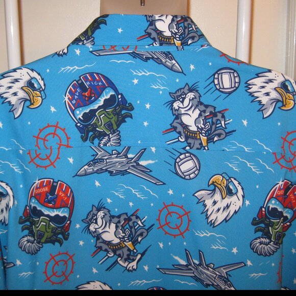 Roosevelts Top Gun Wingman RSVLTS Shirt Men's Blue Maverick Goose Size 4 -5 XL - Picture 4 of 12